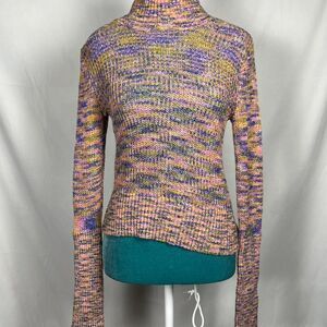 Free People Multi-Color Marl Knit Mock Neck Sweater (Size XS/TP)